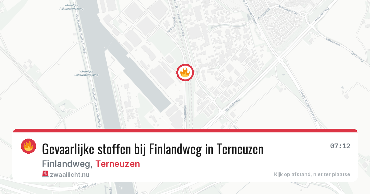 Gevaarlijke stoffen bij Finlandweg in Terneuzen — 8 jun 2026