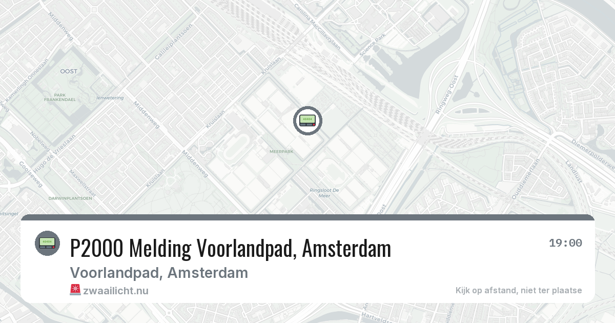 P2000 Melding Voorlandpad, Amsterdam — 25 mei 2026