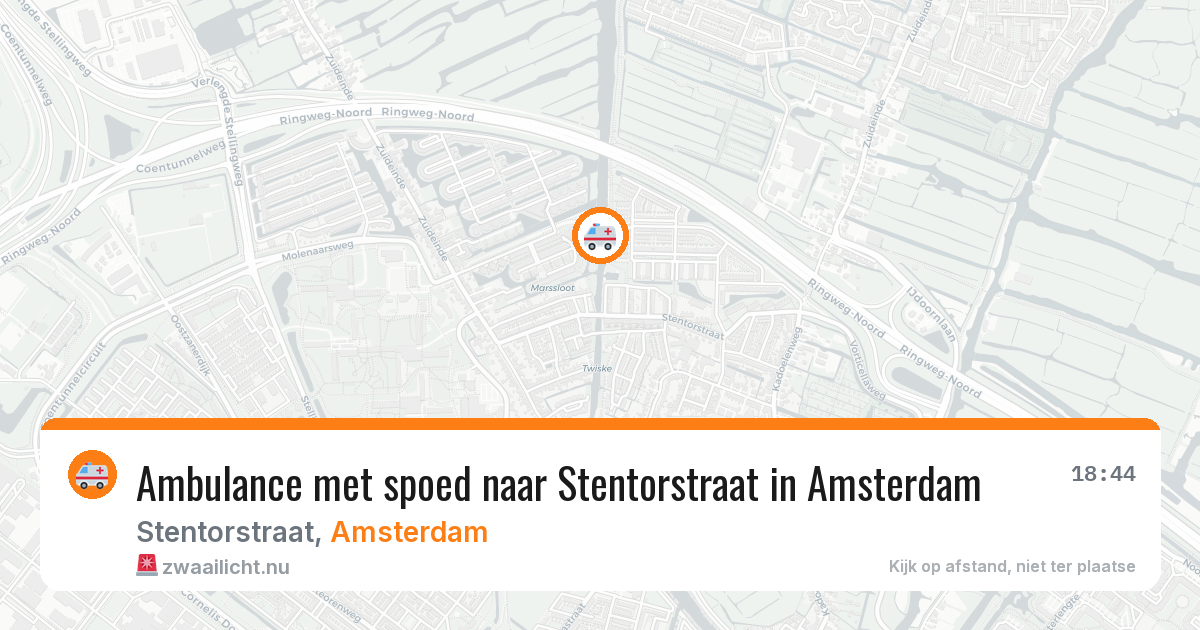 Ambulance met spoed naar Stentorstraat in Amsterdam — 28 mei 2026