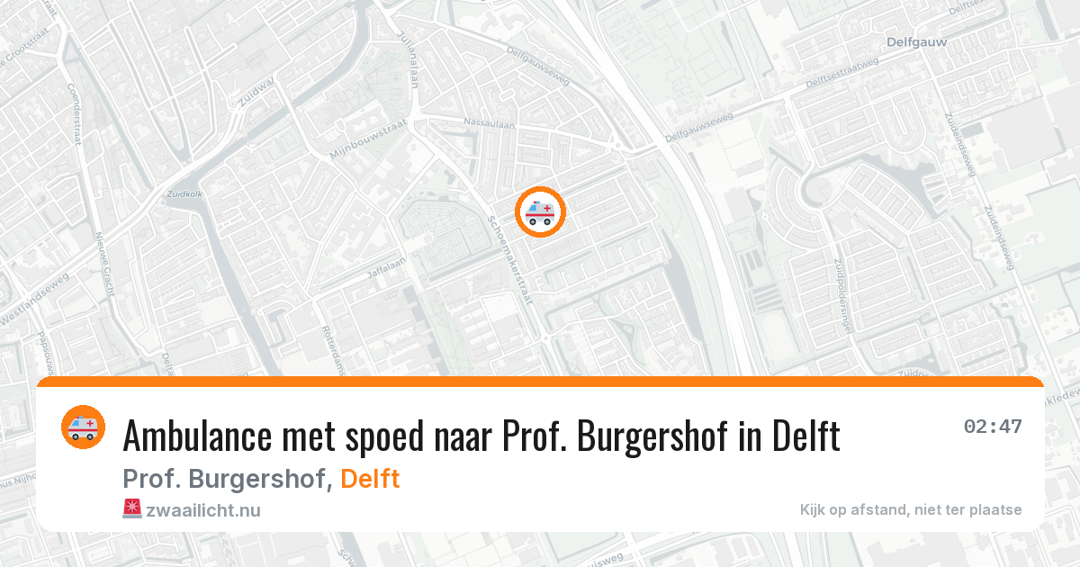 Ambulance met spoed naar Prof. Burgershof in Delft — 17 mrt 2026
