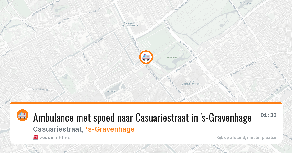 Ambulance met spoed naar Casuariestraat in 's-Gravenhage — 25 jul 2026