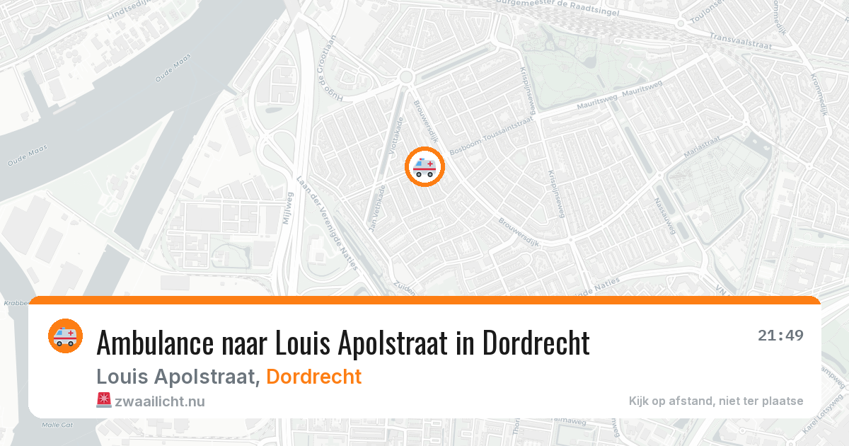 Ambulance naar Louis Apolstraat in Dordrecht — 15 mei 2026