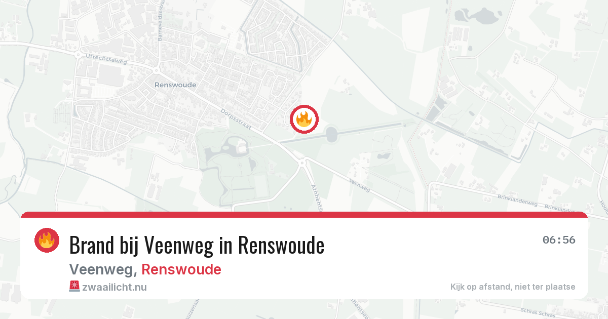 Brand bij Veenweg in Renswoude — 6 mei 2026