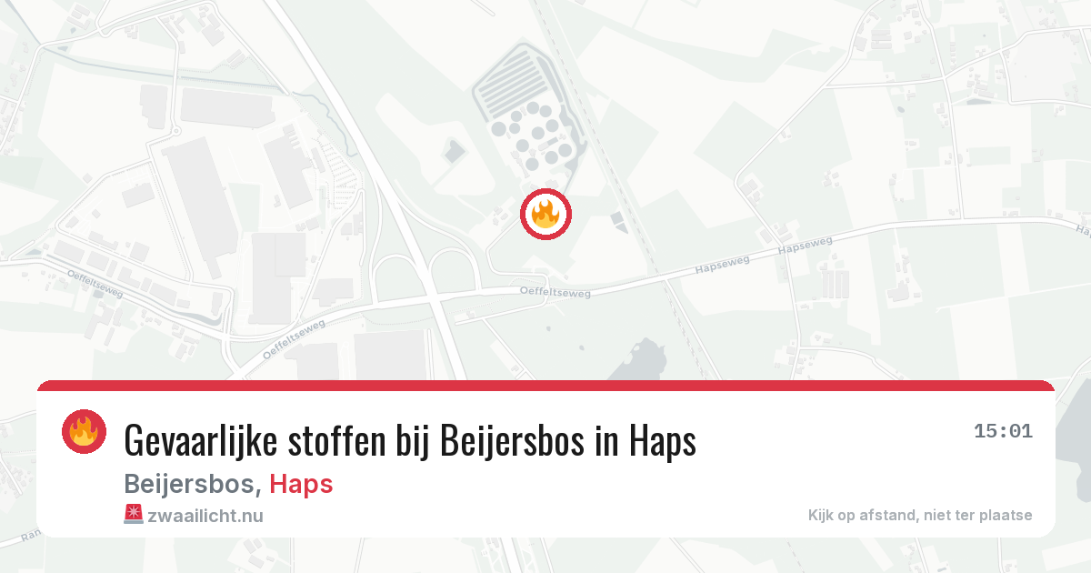 Gevaarlijke stoffen bij Beijersbos in Haps — 28 mei 2026