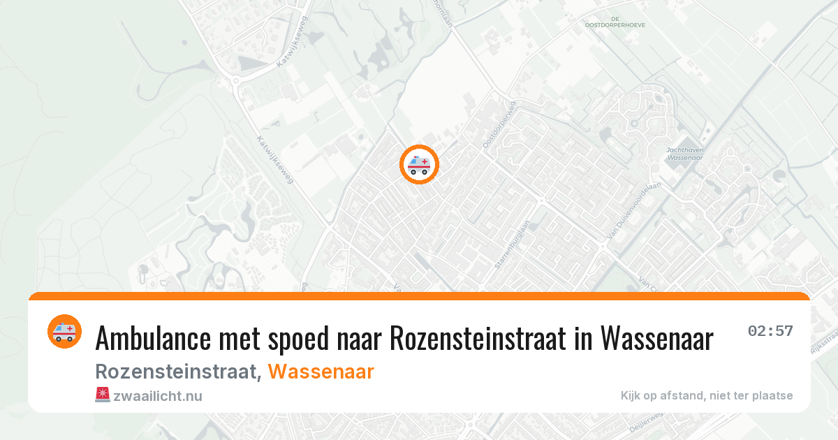 Ambulance met spoed naar Rozensteinstraat in Wassenaar — 23 jul 2026