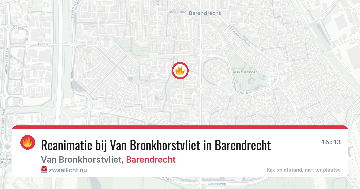 Reanimatie bij Van Bronkhorstvliet in Barendrecht — 14 mei 2026