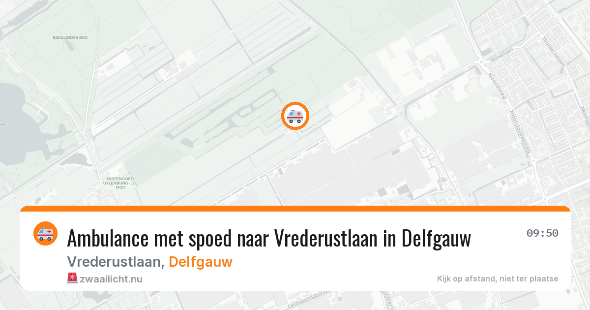 Ambulance met spoed naar Vrederustlaan in Delfgauw — 25 jul 2026