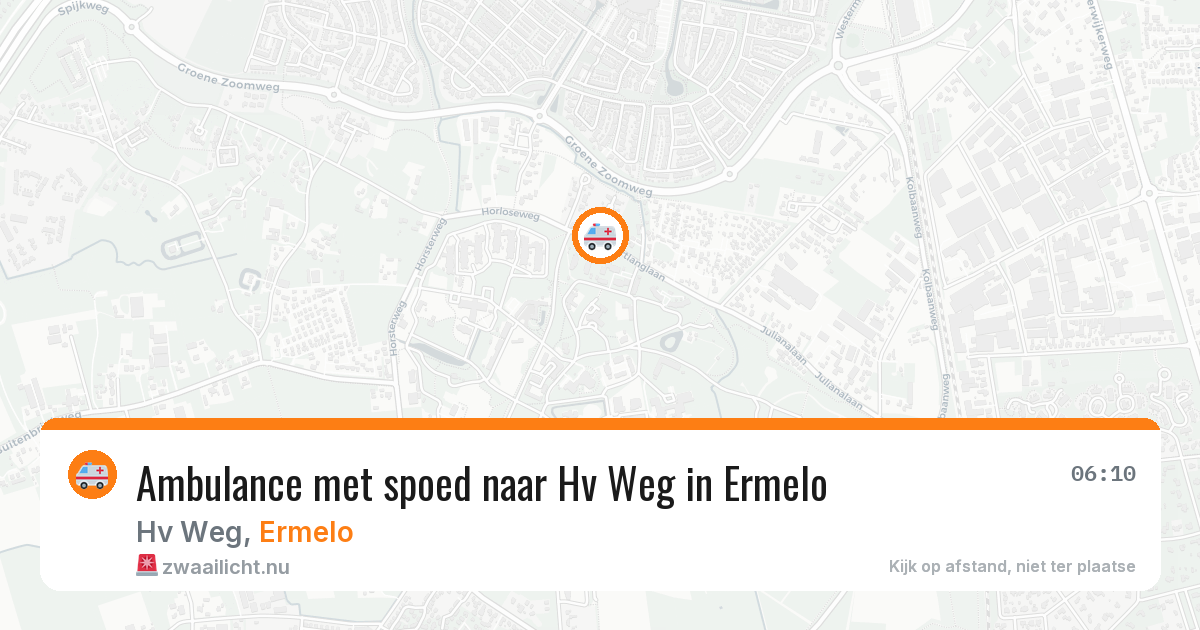 Ambulance met spoed naar Hv Weg in Ermelo — 20 jul 2026