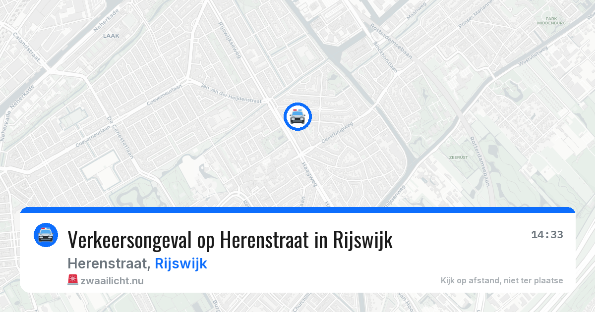 Verkeersongeval op Herenstraat in Rijswijk — 30 mrt 2026