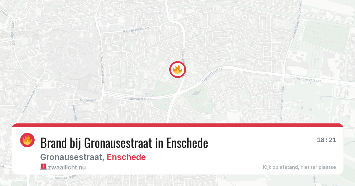 Brand bij Gronausestraat in Enschede — 11 mei 2026