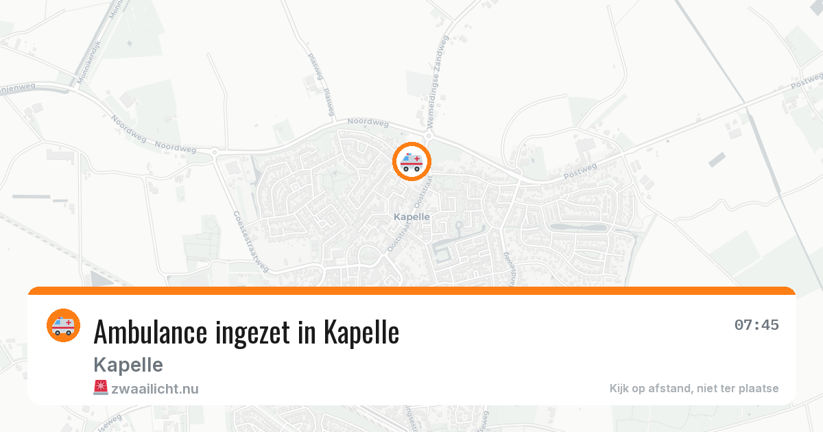 Ambulance ingezet in Kapelle — 13 jul 2026