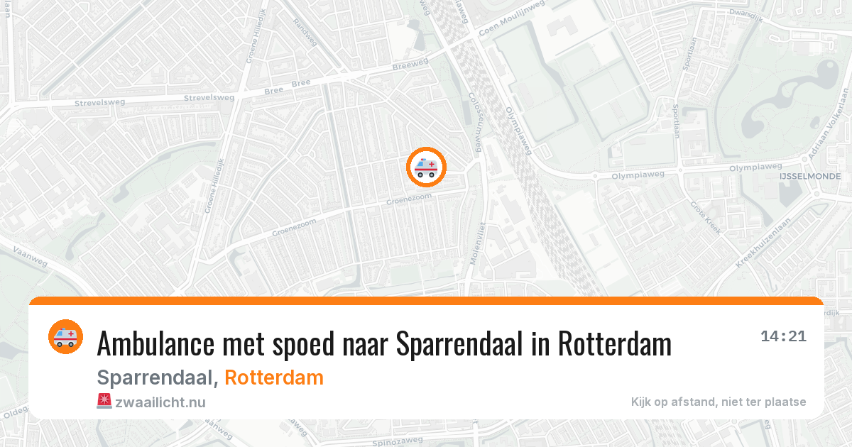 Ambulance met spoed naar Sparrendaal in Rotterdam — 9 mei 2026
