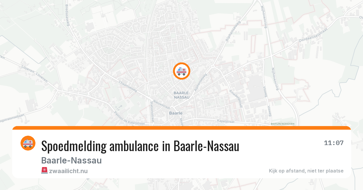 Spoedmelding ambulance in Baarle-Nassau — 17 jul 2026