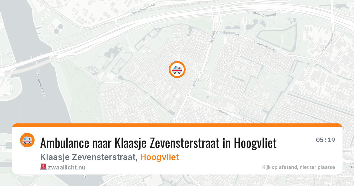 Ambulance naar Klaasje Zevensterstraat in Hoogvliet — 26 mrt 2026
