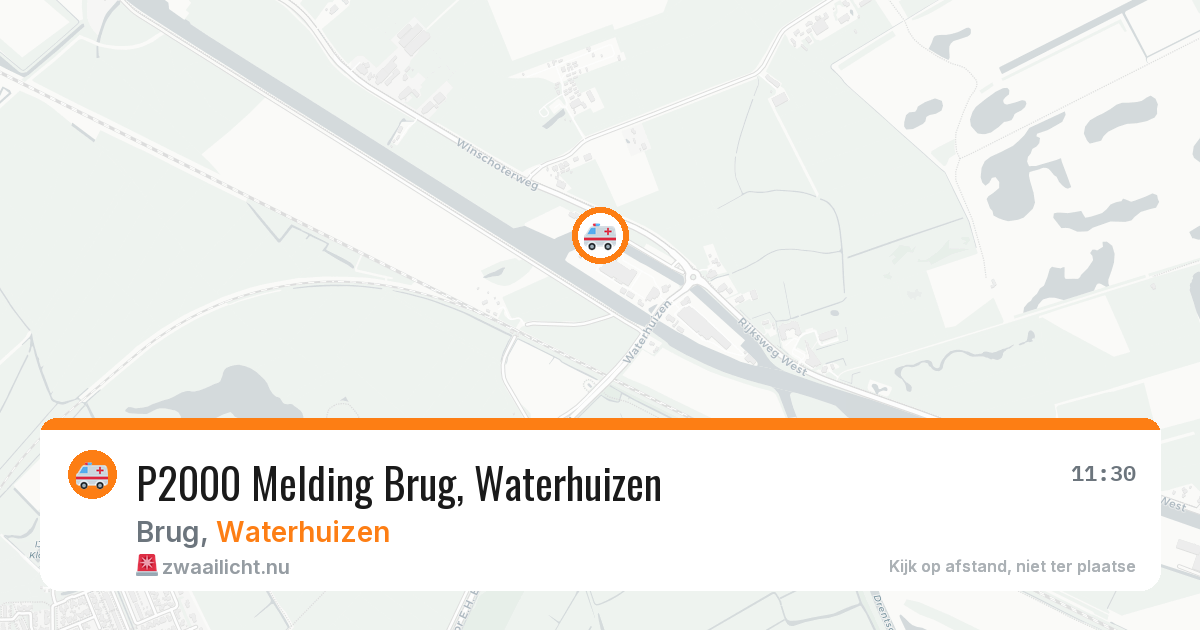 P2000 Melding Brug, Waterhuizen — 28 feb 2026