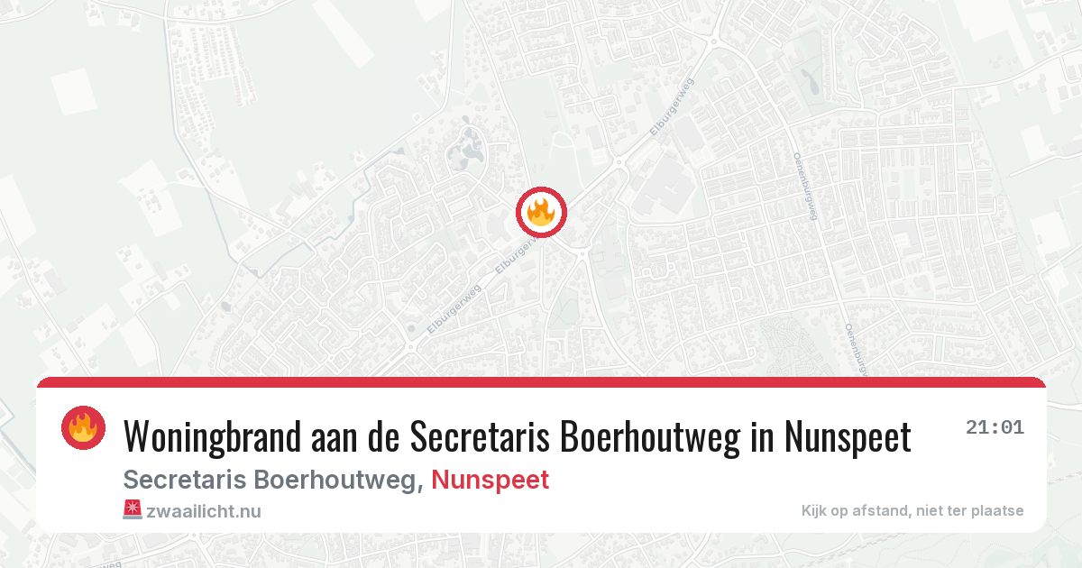 Woningbrand aan de Secretaris Boerhoutweg in Nunspeet — 5 jun 2026