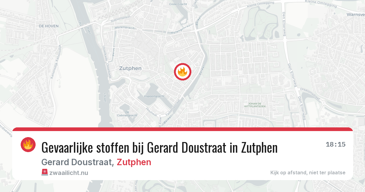 Gevaarlijke stoffen bij Gerard Doustraat in Zutphen — 7 jul 2026