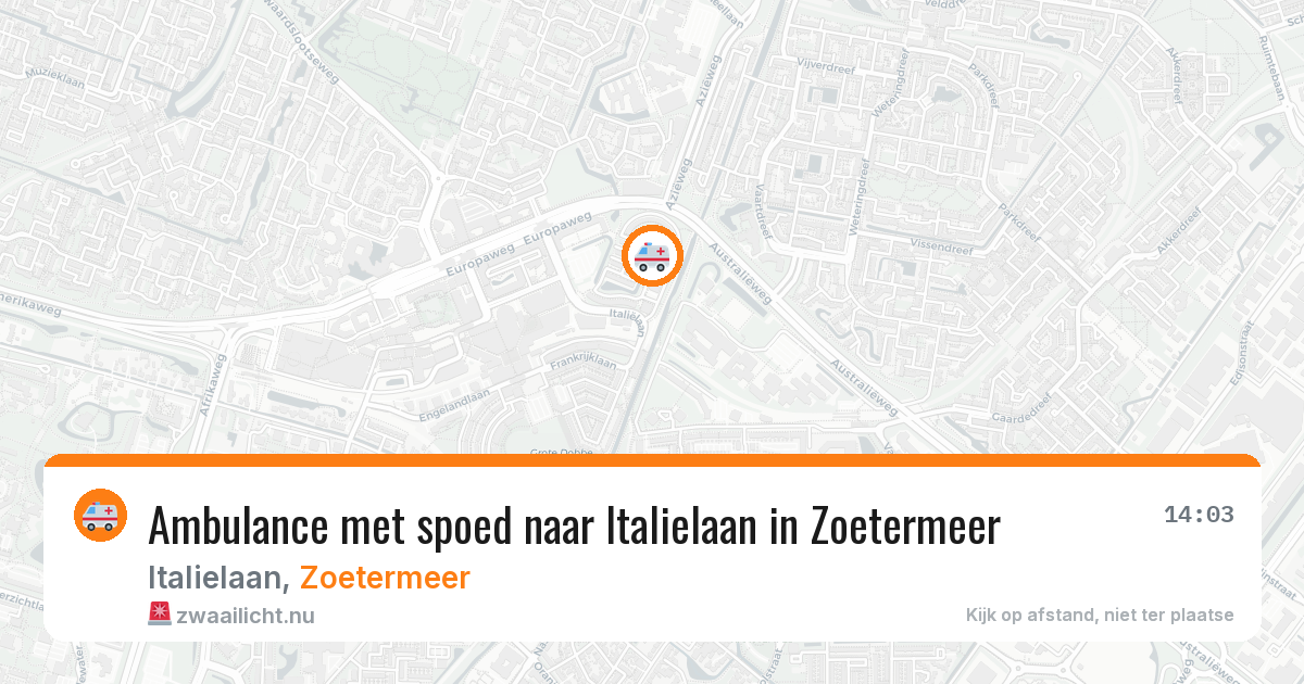 Ambulance met spoed naar Italielaan in Zoetermeer — 26 jul 2026