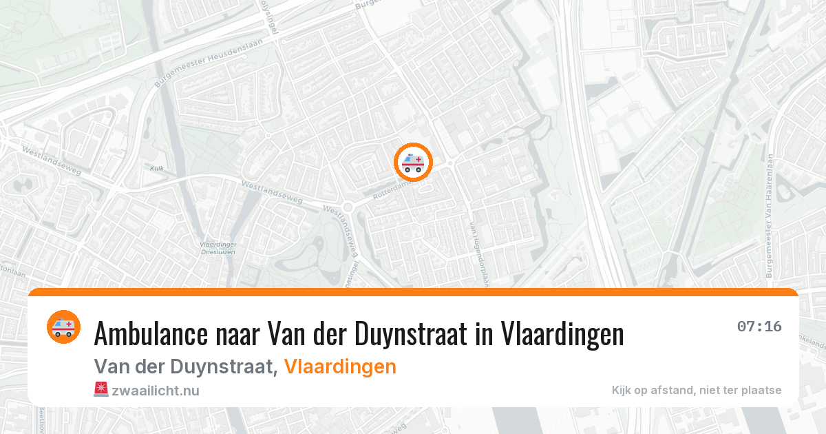 Ambulance naar Van der Duynstraat in Vlaardingen — 24 jul 2026