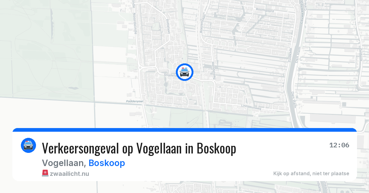 Verkeersongeval op Vogellaan in Boskoop — 21 mrt 2026
