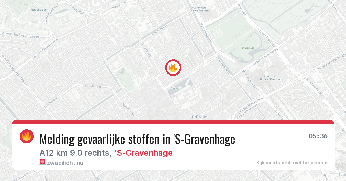 Melding gevaarlijke stoffen in 'S-Gravenhage — 12 jul 2026