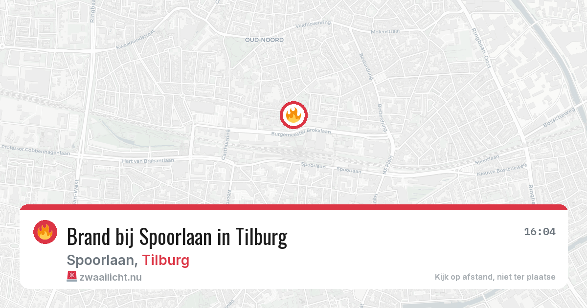 Brand bij Spoorlaan in Tilburg — 12 mrt 2026
