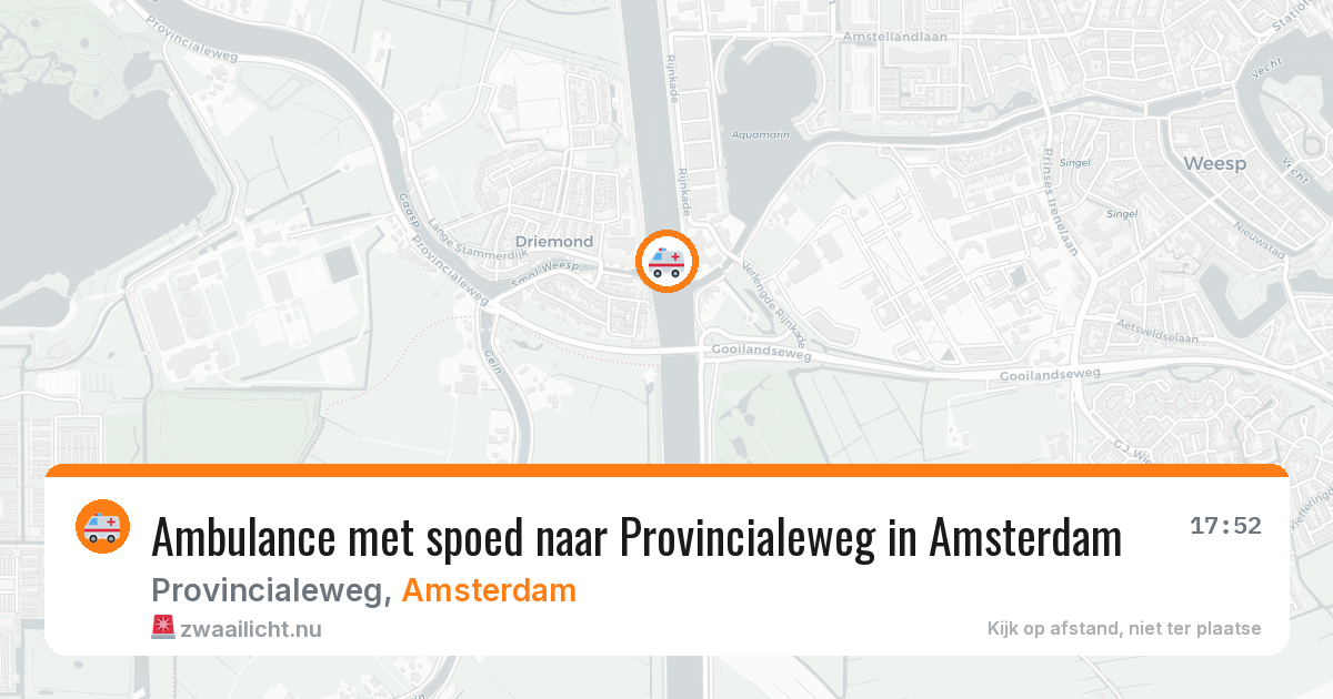 Ambulance met spoed naar Provincialeweg in Amsterdam — 20 jul 2026
