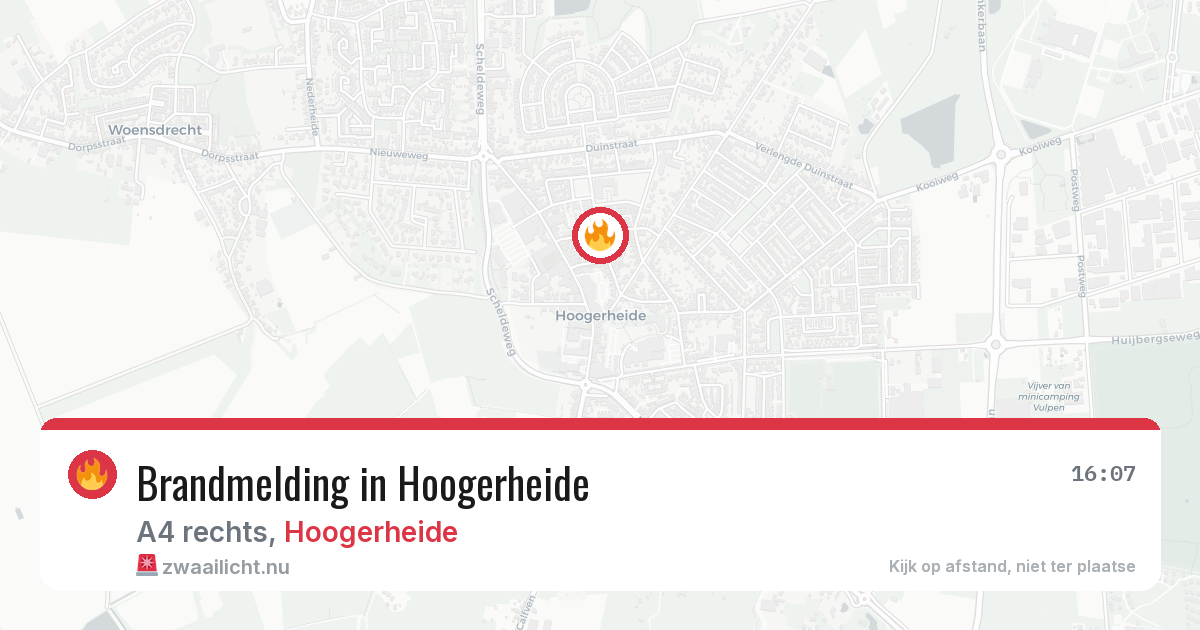 Brandmelding in Hoogerheide — 9 apr 2026