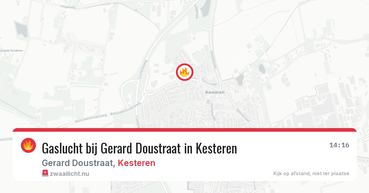 Gaslucht bij Gerard Doustraat in Kesteren — 14 apr 2026
