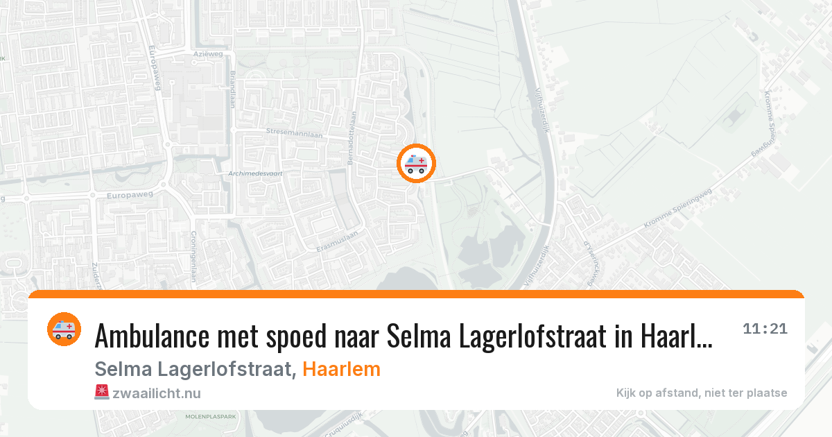 Ambulance met spoed naar Selma Lagerlofstraat in Haarlem — 11 jul 2026