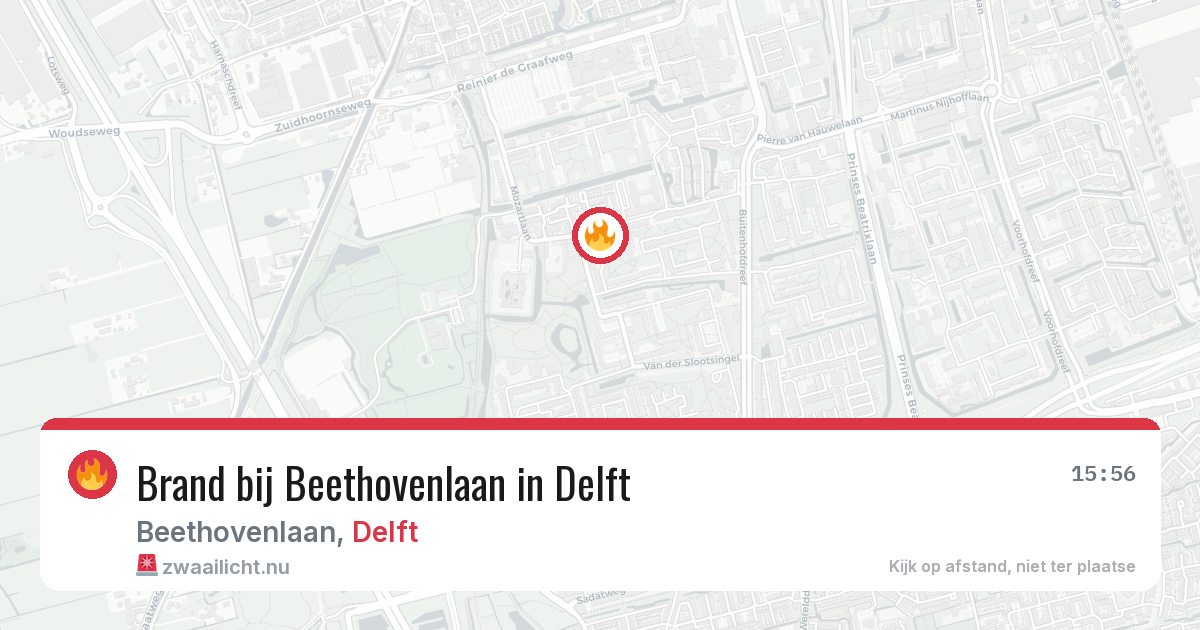 Brand bij Beethovenlaan in Delft — 7 mei 2026