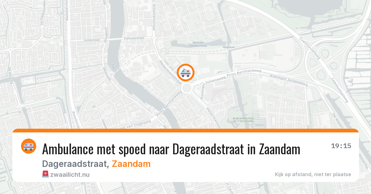 Ambulance met spoed naar Dageraadstraat in Zaandam — 1 jun 2026