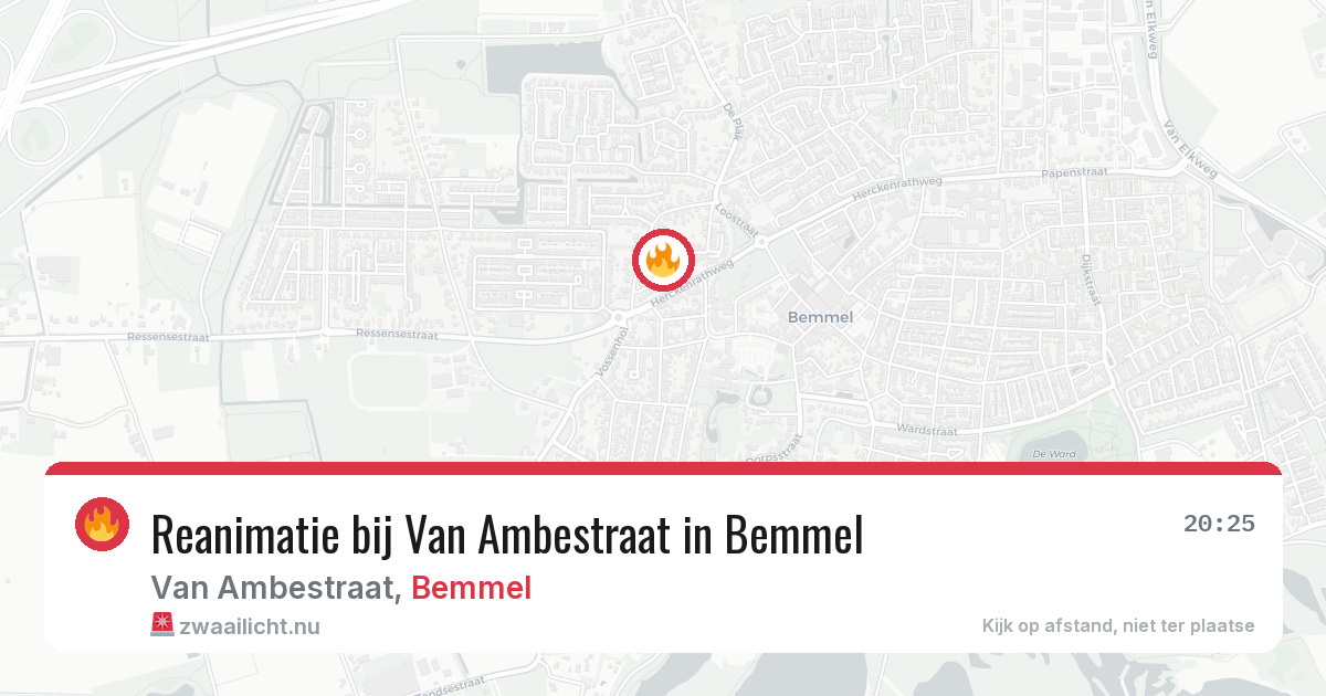 Reanimatie bij Van Ambestraat in Bemmel — 15 jul 2026
