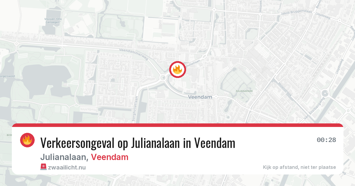 Verkeersongeval op Julianalaan in Veendam — 23 apr 2026