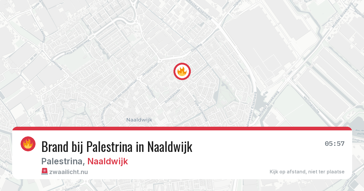 Brand bij Palestrina in Naaldwijk — 20 jul 2026