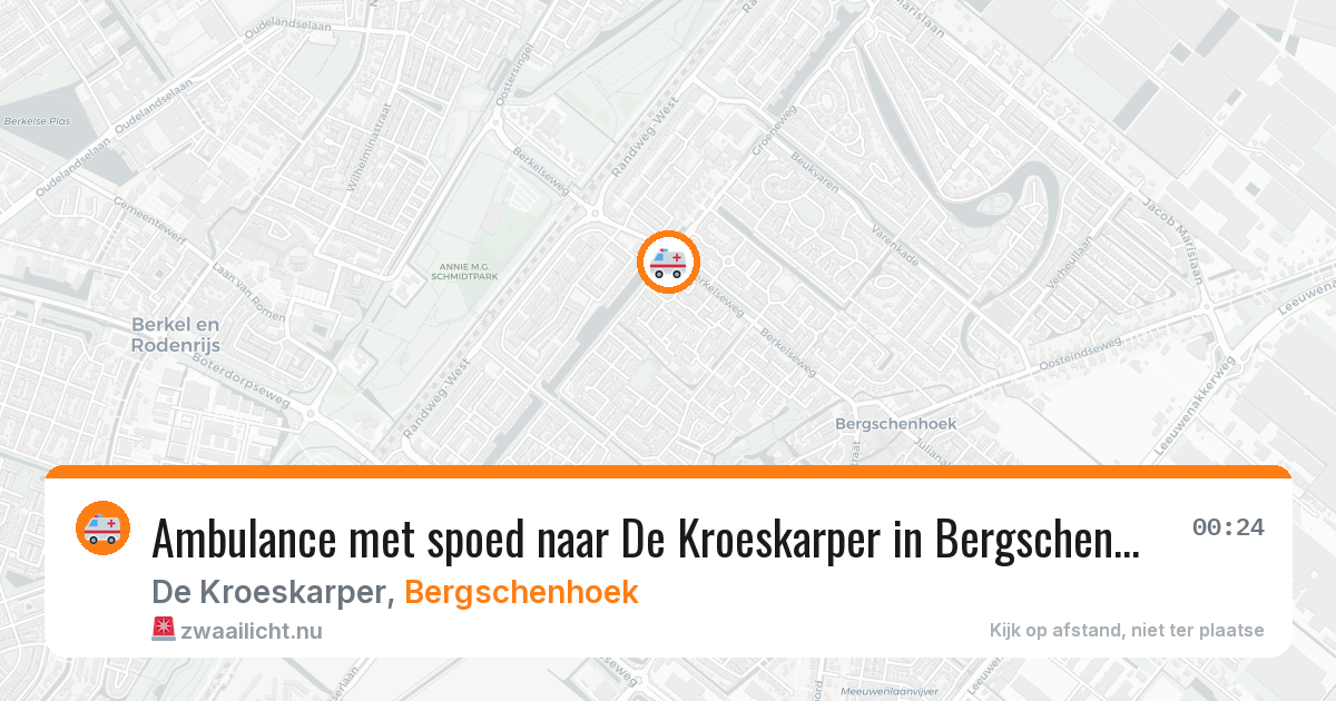 Ambulance met spoed naar De Kroeskarper in Bergschenhoek — 14 mei 2026