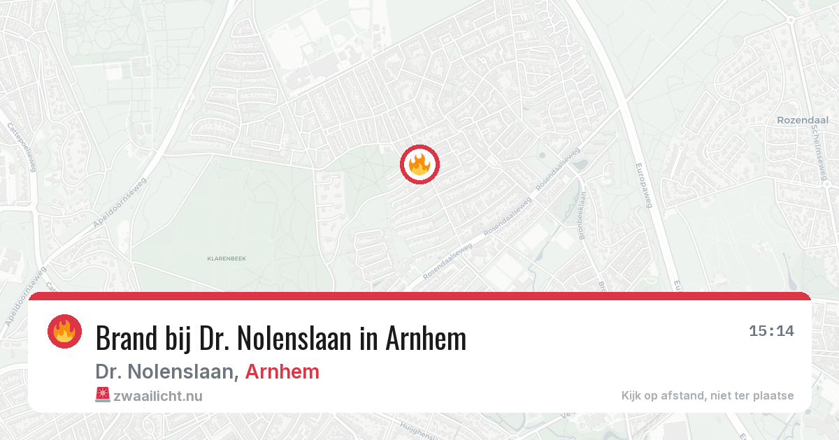 Brand bij Dr. Nolenslaan in Arnhem — 14 jul 2026