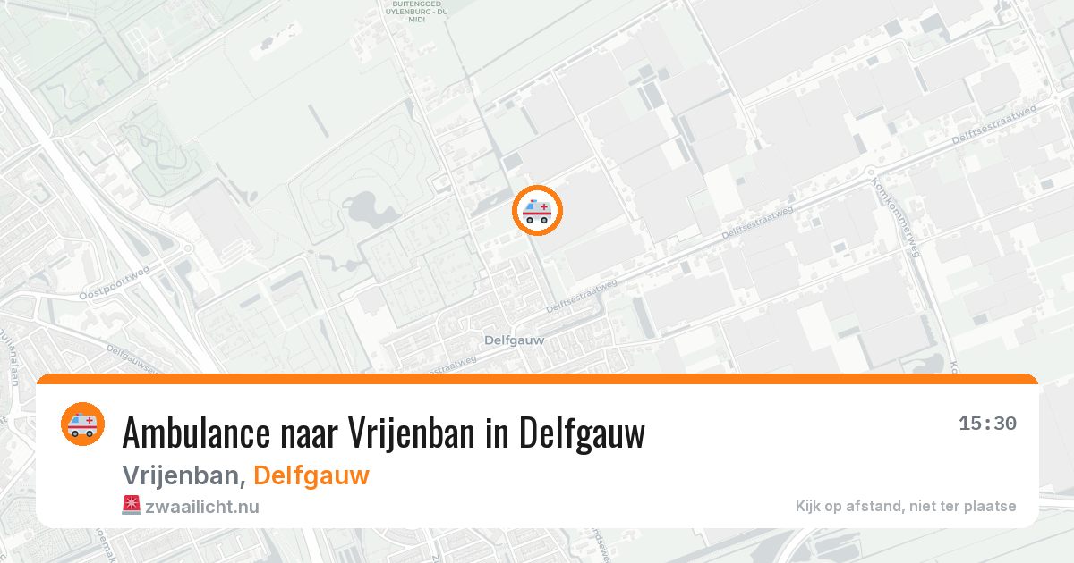 Ambulance naar Vrijenban in Delfgauw — 16 jul 2026