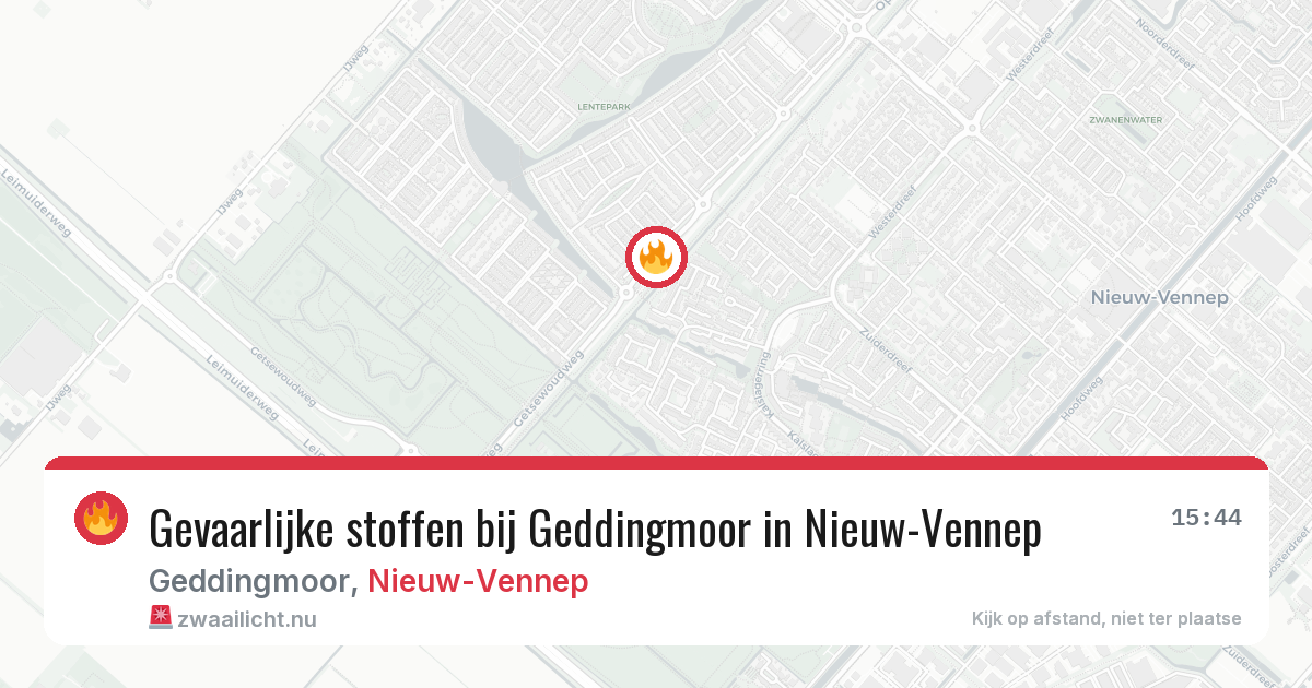 Gevaarlijke stoffen bij Geddingmoor in Nieuw-Vennep — 25 jul 2026