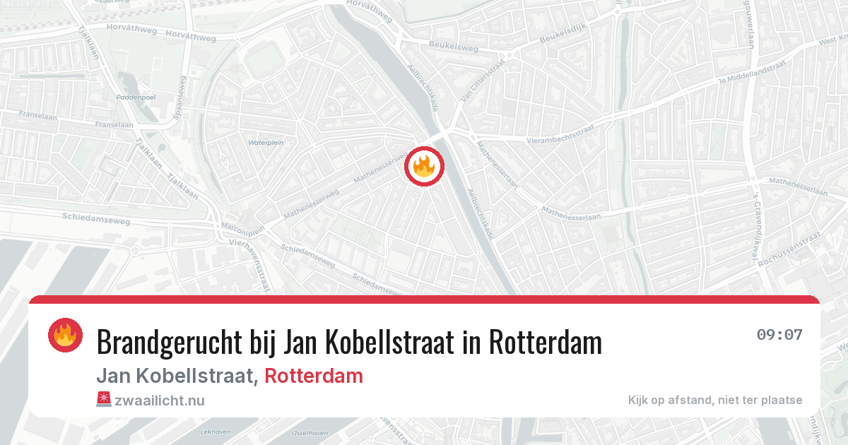 Brandgerucht bij Jan Kobellstraat in Rotterdam — 21 mrt 2026