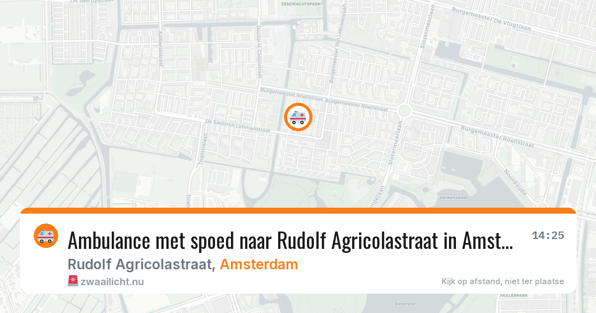 Ambulance met spoed naar Rudolf Agricolastraat in Amsterdam — 16 mei 2026