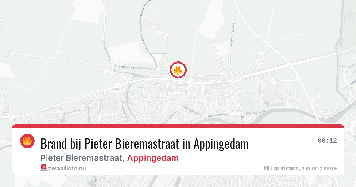 Brand bij Pieter Bieremastraat in Appingedam — 6 jul 2026