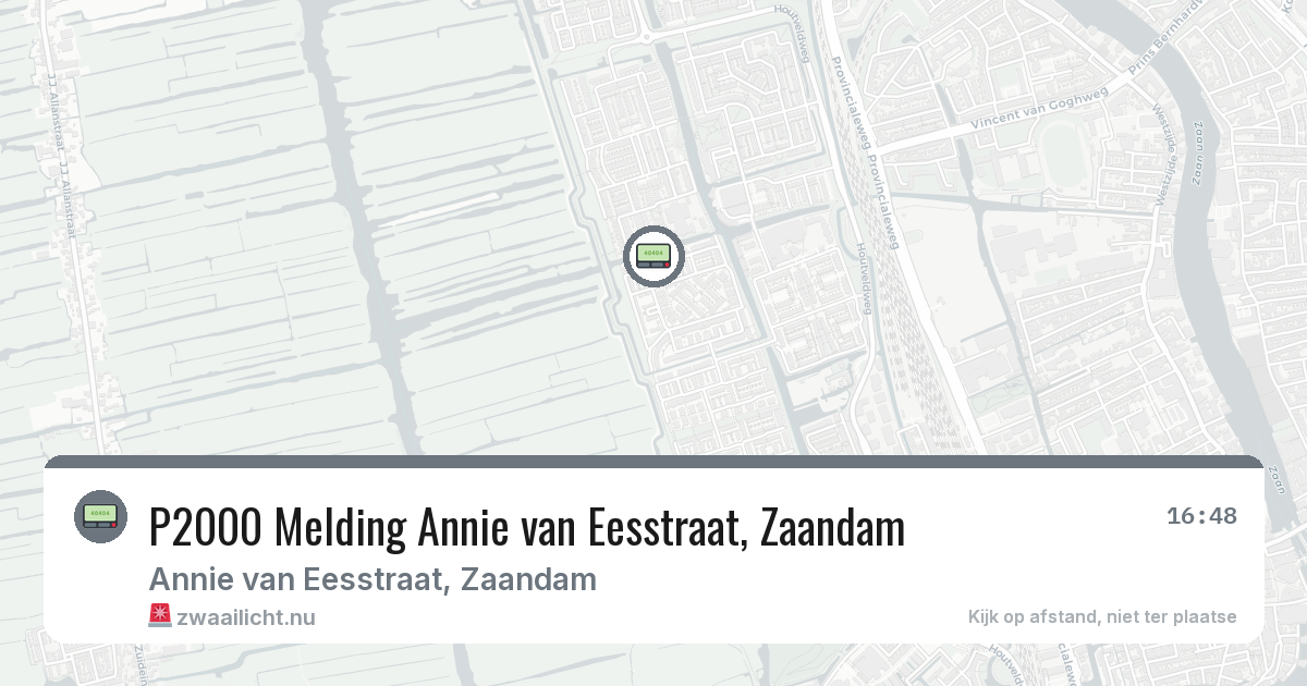 P2000 Melding Annie van Eesstraat, Zaandam — 9 apr 2026