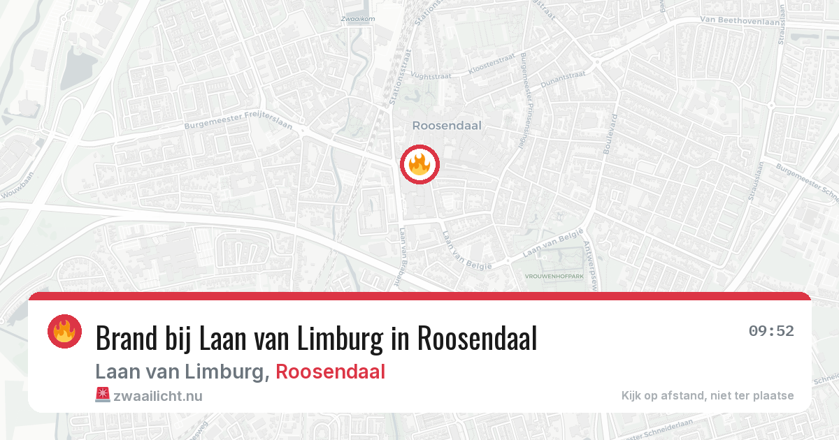 Brand bij Laan van Limburg in Roosendaal — 13 jul 2026