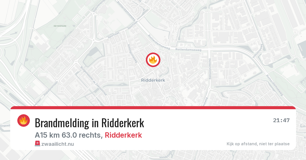 Brandmelding in Ridderkerk — 13 mei 2026