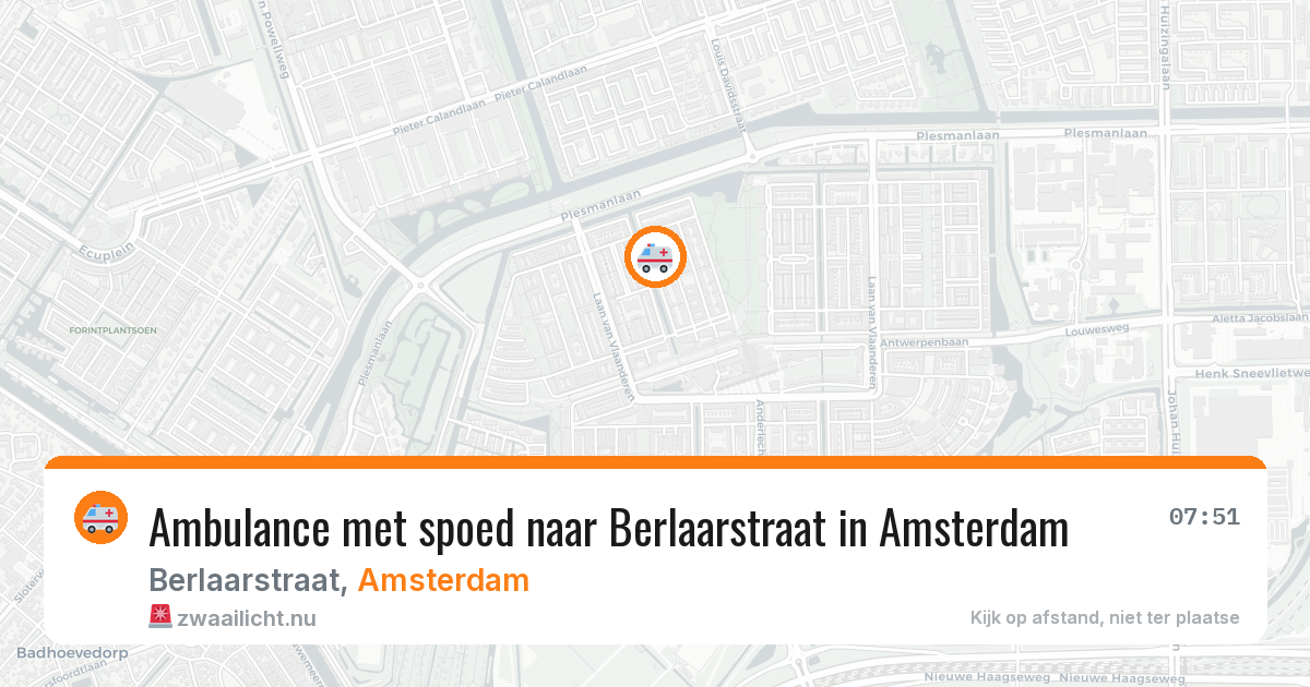 Ambulance met spoed naar Berlaarstraat in Amsterdam — 14 jul 2026