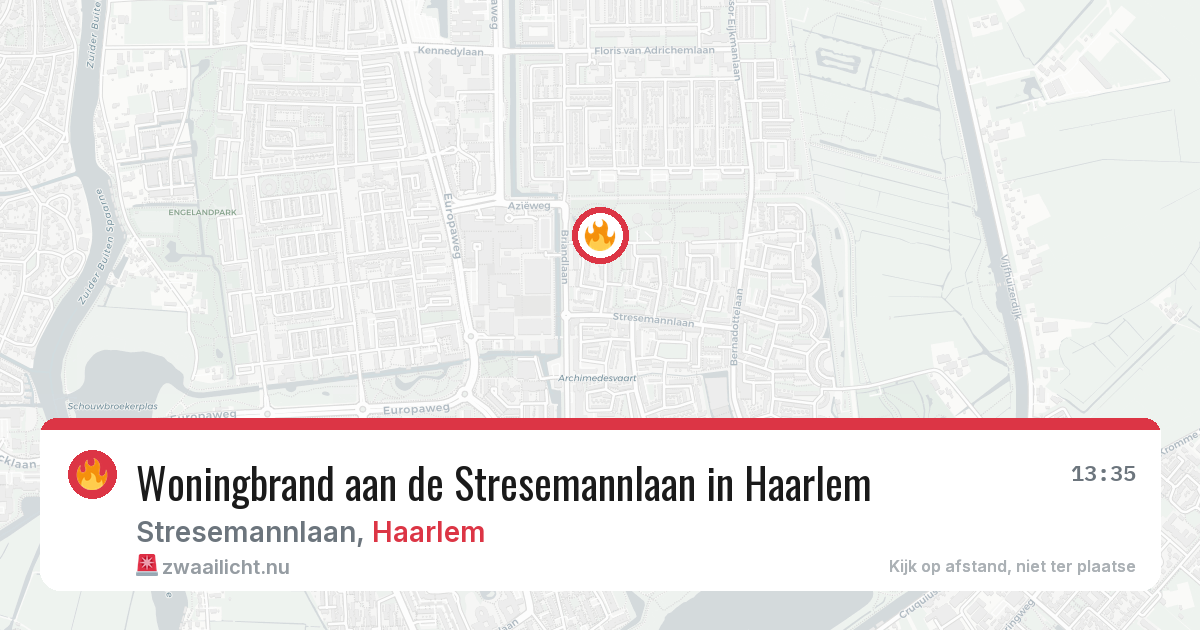 Woningbrand aan de Stresemannlaan in Haarlem — 25 apr 2026