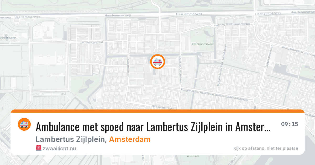 Ambulance met spoed naar Lambertus Zijlplein in Amsterdam — 31 mrt 2026