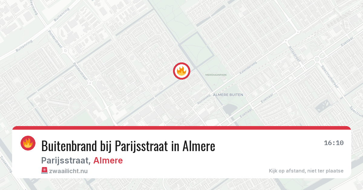 Buitenbrand bij Parijsstraat in Almere — 13 jul 2026