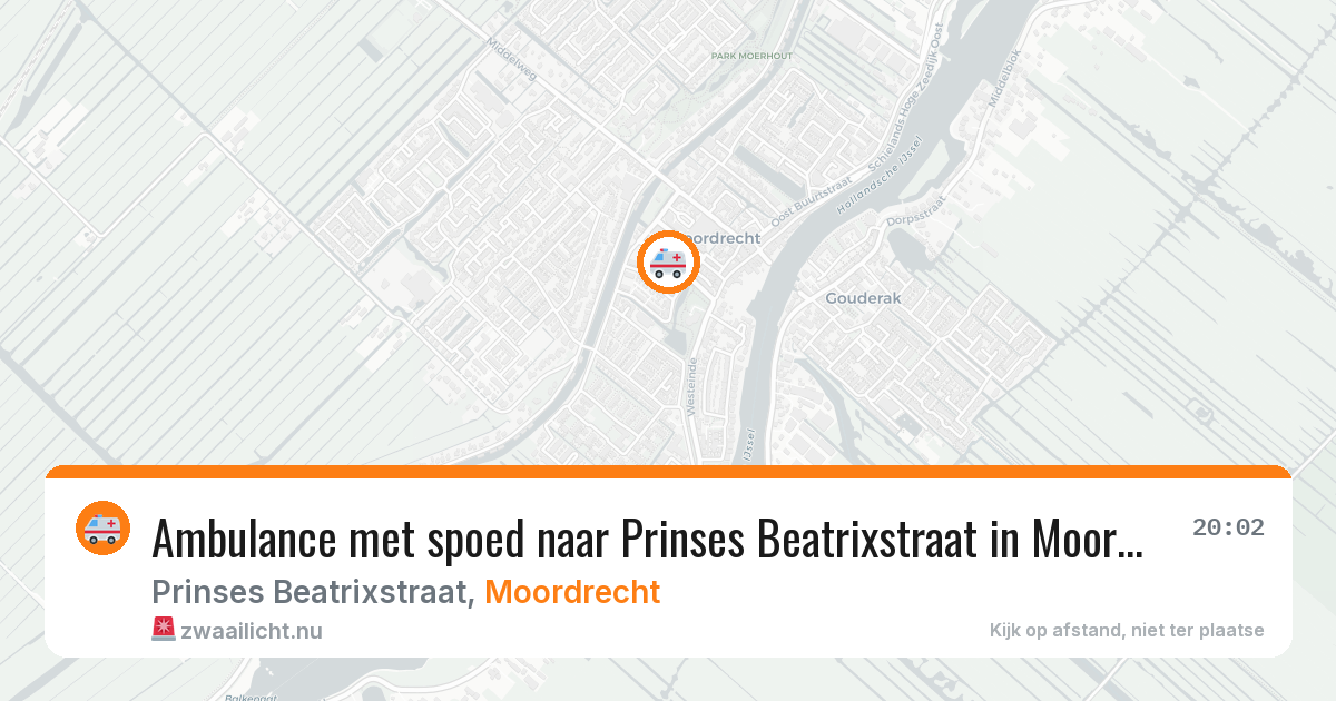 Ambulance met spoed naar Prinses Beatrixstraat in Moordrecht — 11 jul 2026